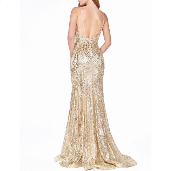 Gold Glitter Mermaid Dress - Picture 3 of 6